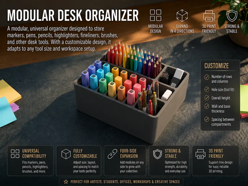 Multi-Slot Desk Organizer