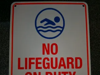 No Lifeguard Sign