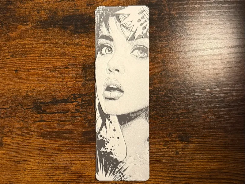 bookmark design, black and white comic book