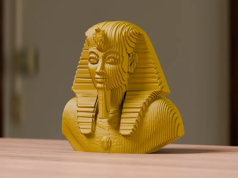 Pharaoh bust layered style