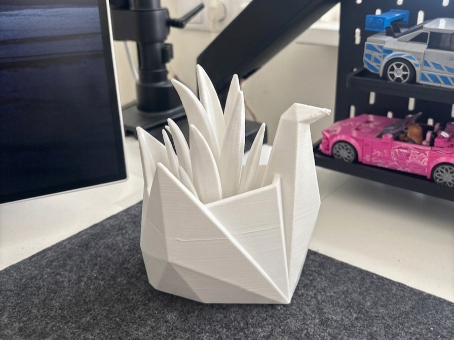 Geometric Swan Planter | Modern Origami Decor 