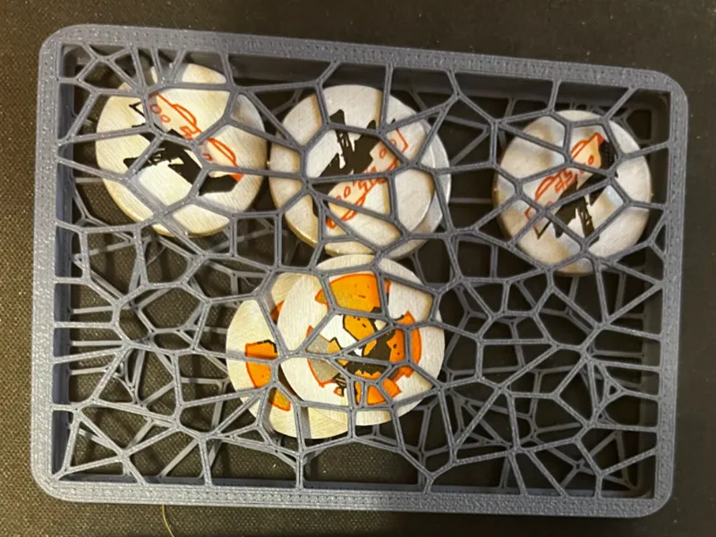 Card sized voronoi token boxes