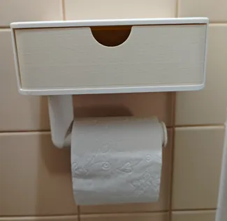 Toilet paper holder with shelf