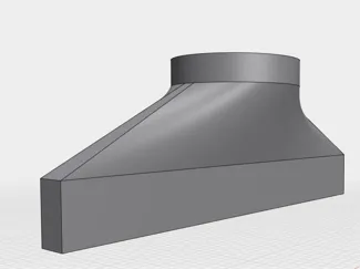Abluftausgang 320mmX20mm auf 100 Durchmesser 