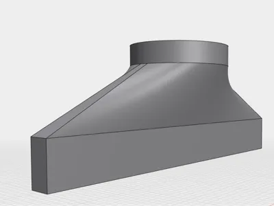 Exhaust outlet 320mmX20mm to 100 diameter 