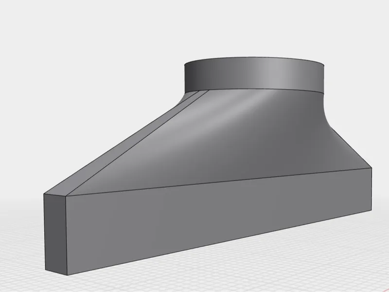 Abluftausgang 320mmX20mm auf 100 Durchmesser 