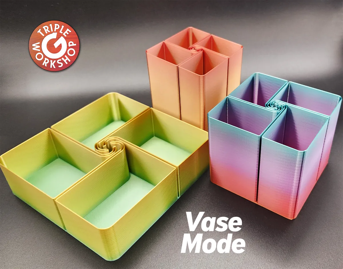 Range-tout à 4 compartiments, imprimable en mode vase