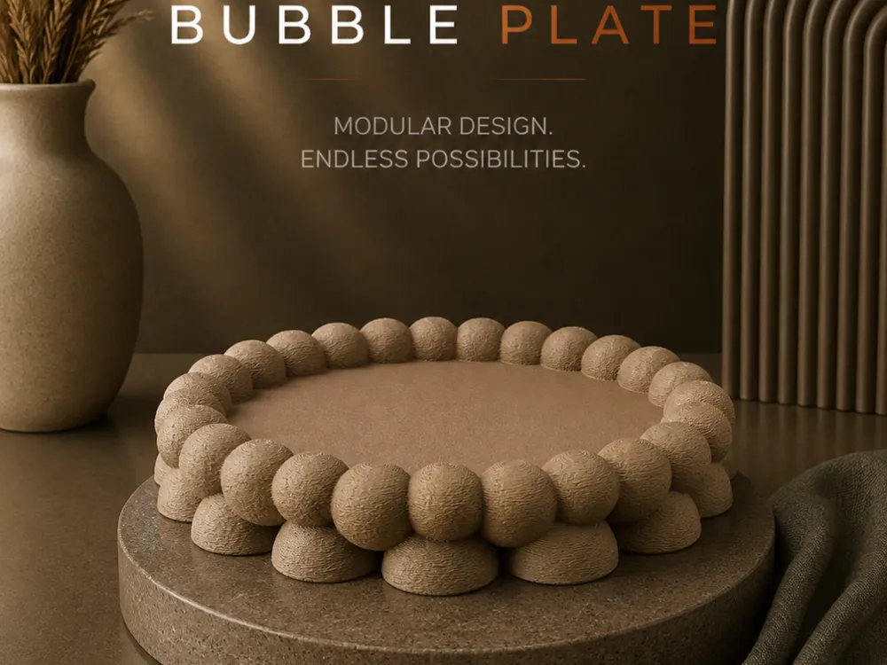 Letrero o emblema decorativo: MODUÉRA Bubble Top Modular Display. Referencia del modelo original.