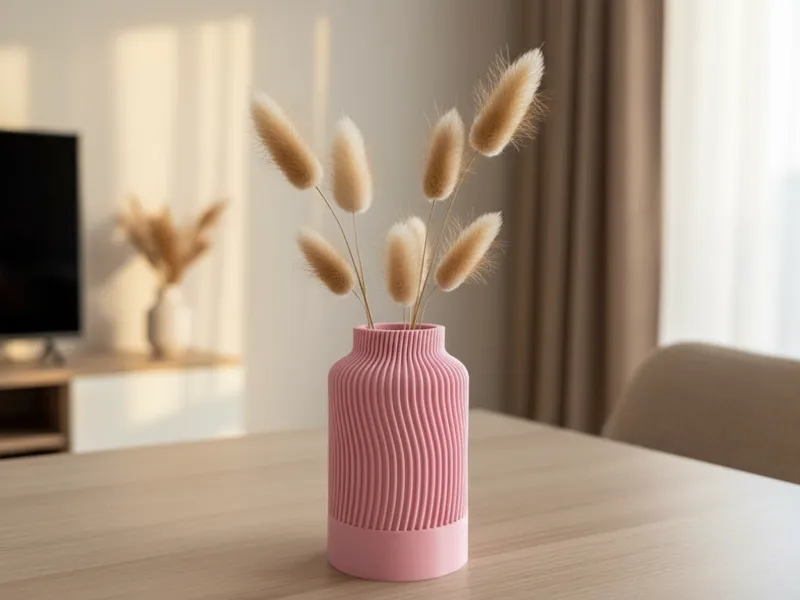 Ondula - modern minimalistic soft flow ribbed vase