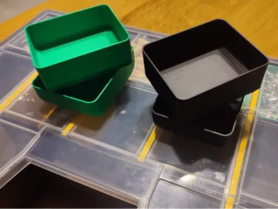 Stackable containers compatible with Action boxes