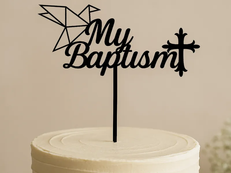 My Baptism Cake Topper (Origami Bird and/or Cross)