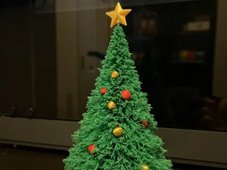 Tiny Christmas Tree Ornaments + Star + Stand