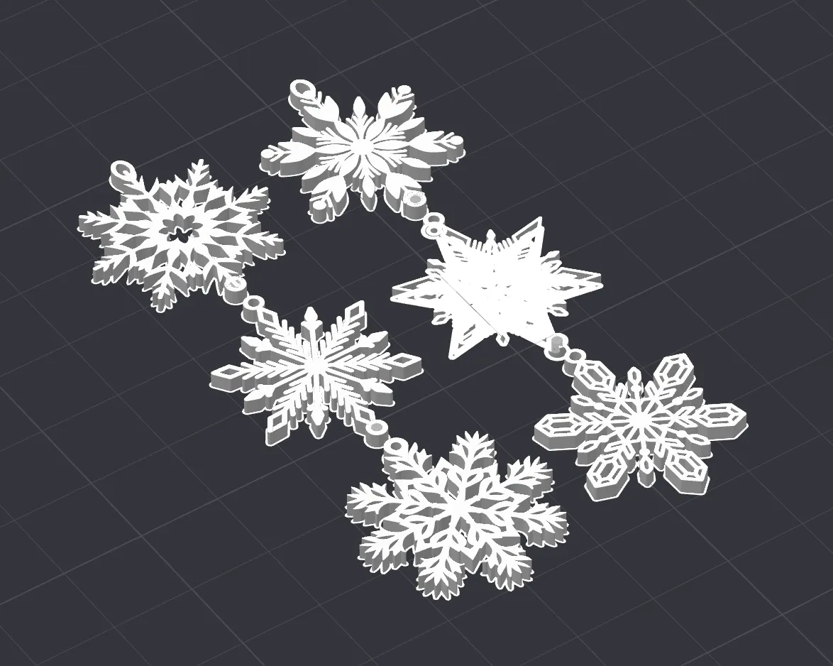 Tiered Snowflake Dangling Earrings view 2
