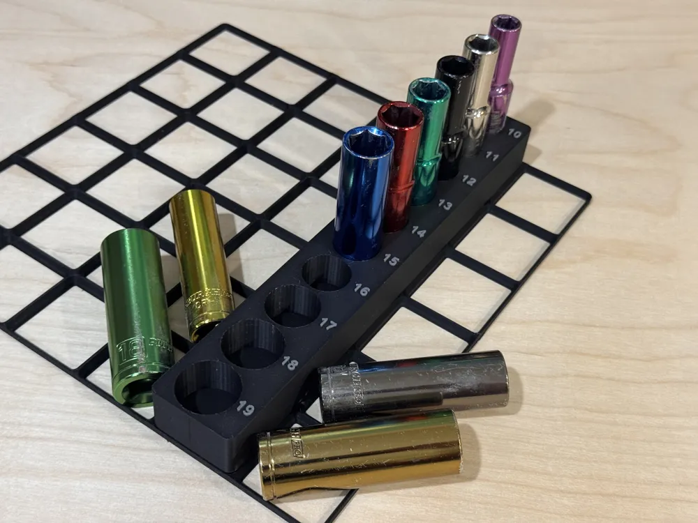 Gridfinity Pittsburgh Socket Holder|1/2" Metric - Free 3D Print Model ...
