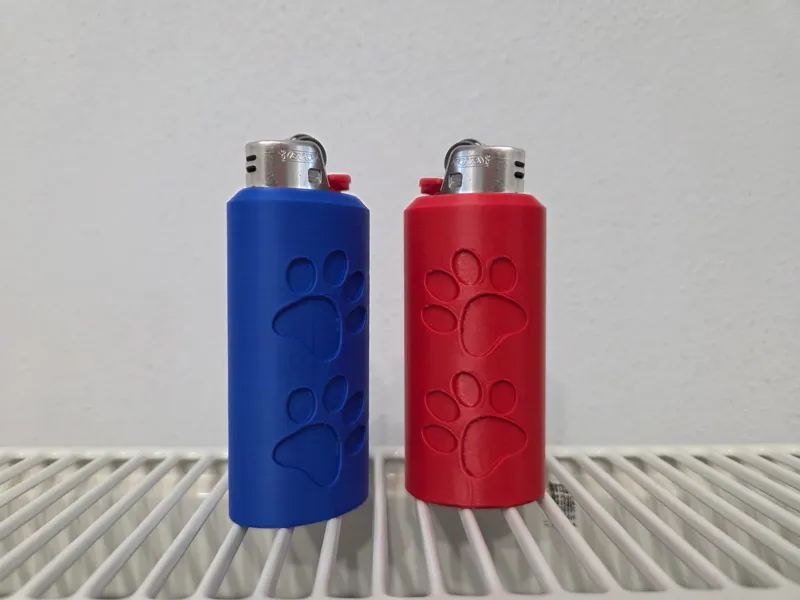 Dog paw bic ligher sleeve (recessed footprint)