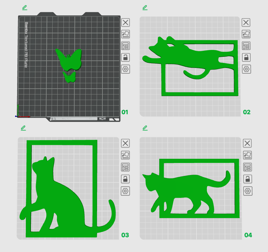 Miniatura 3 do modelo 3D Playing Cats - Wall Decor