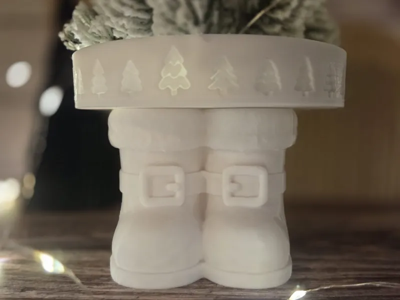 Weihnachtsmann Stiefel LED Teelichthalter