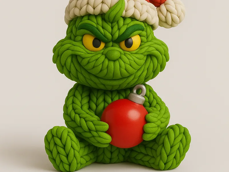 Knitted Grinch Christmas Ornament – Cute Holiday