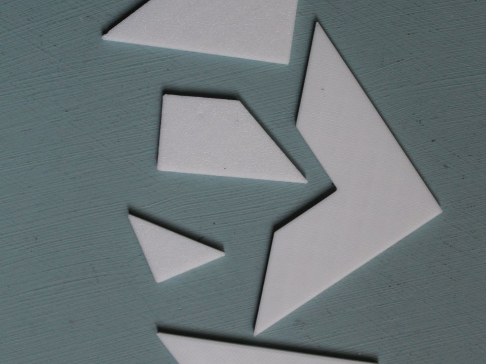 Rompicapo Lettera E - Puzzle in 5 Pezzi
