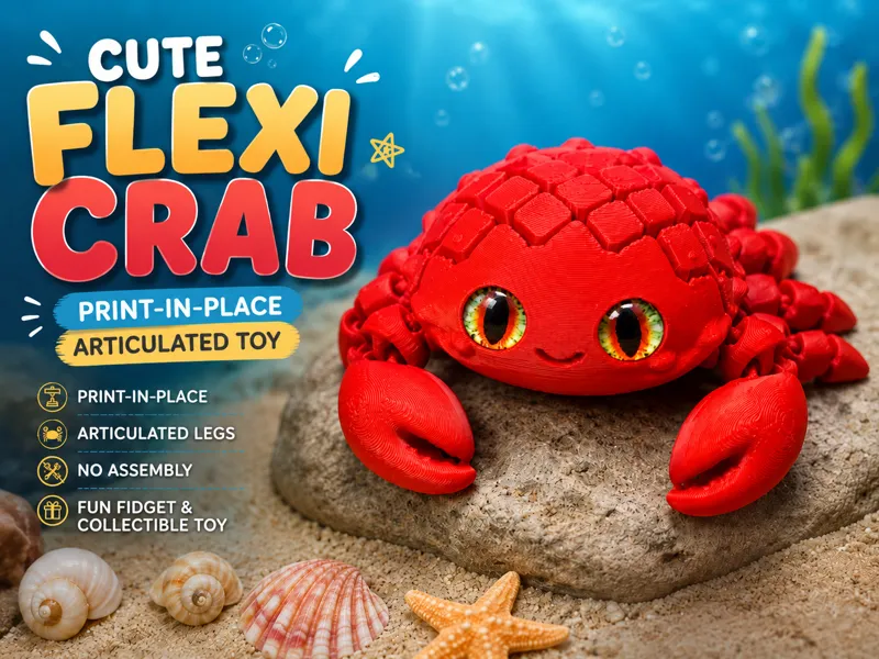 Flexi Crab | Print-in-Place Articulated Crab