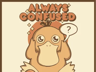 Psyduck Poster - 4 color Hueforge 