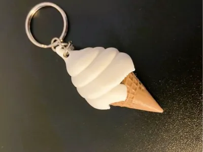 Ice cream cone keychain