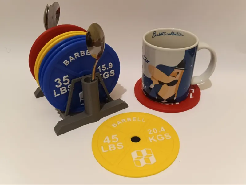 Weight plate coasters