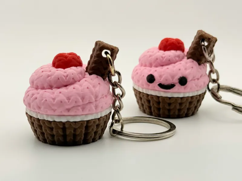 Llavero de Cupcake Tejido 