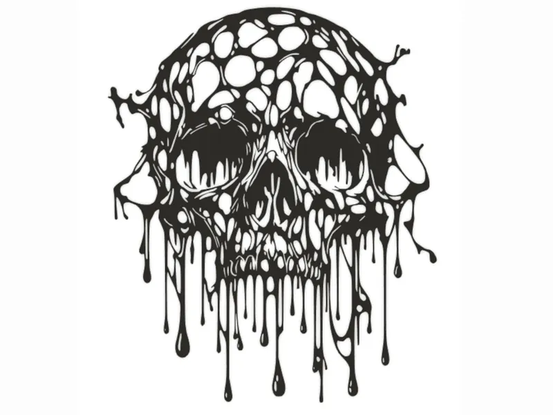 Bloody Half Skull Wall Art