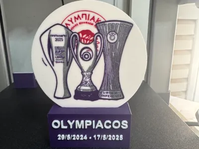 Olympiacos trophies desk sign