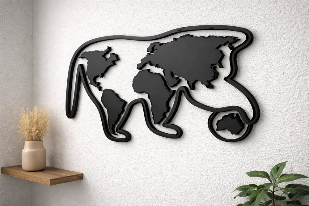 Cat Map Drawing World Cat Map - Free 3D Print Model - MakerWorld