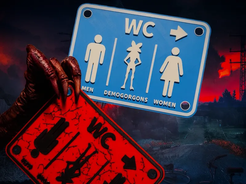 Demogorgon inclusive bathroom plate