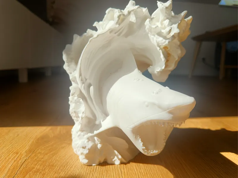 Megalodon bursting through wave - Art Piece