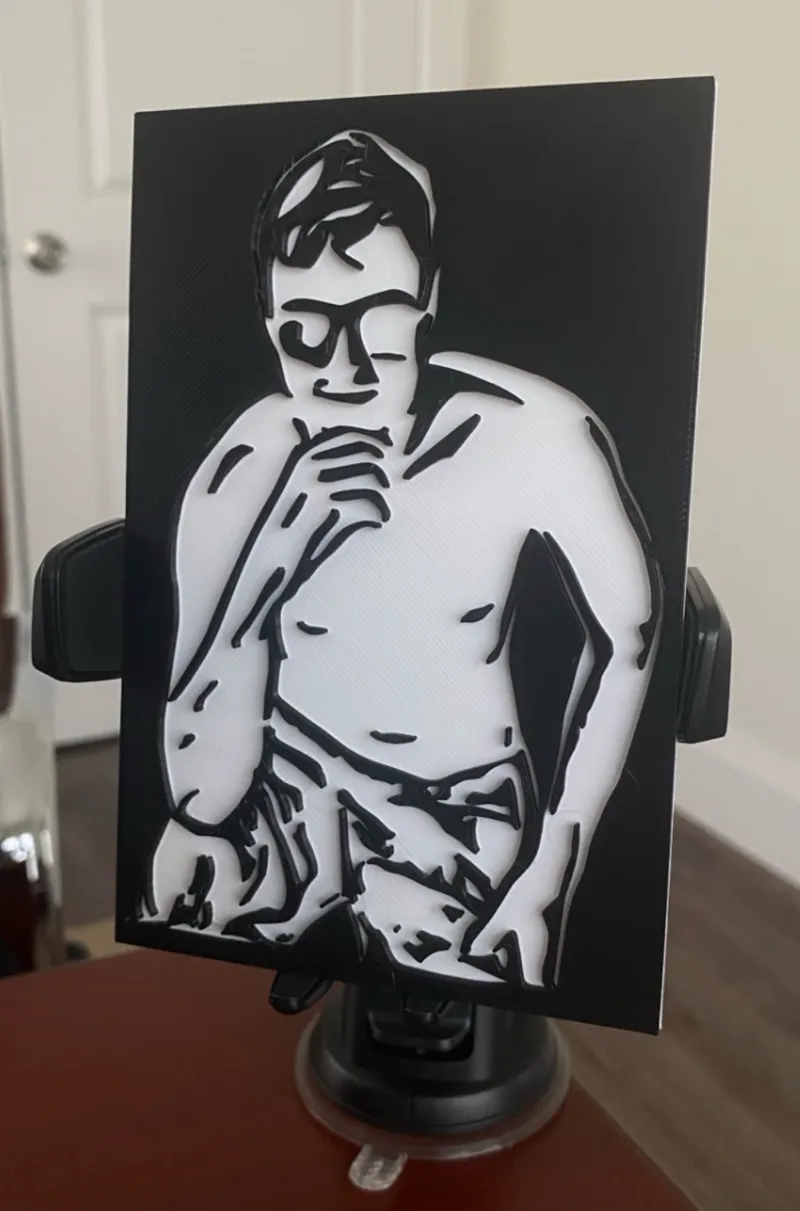 Man Confidently Kneeling 2D Art