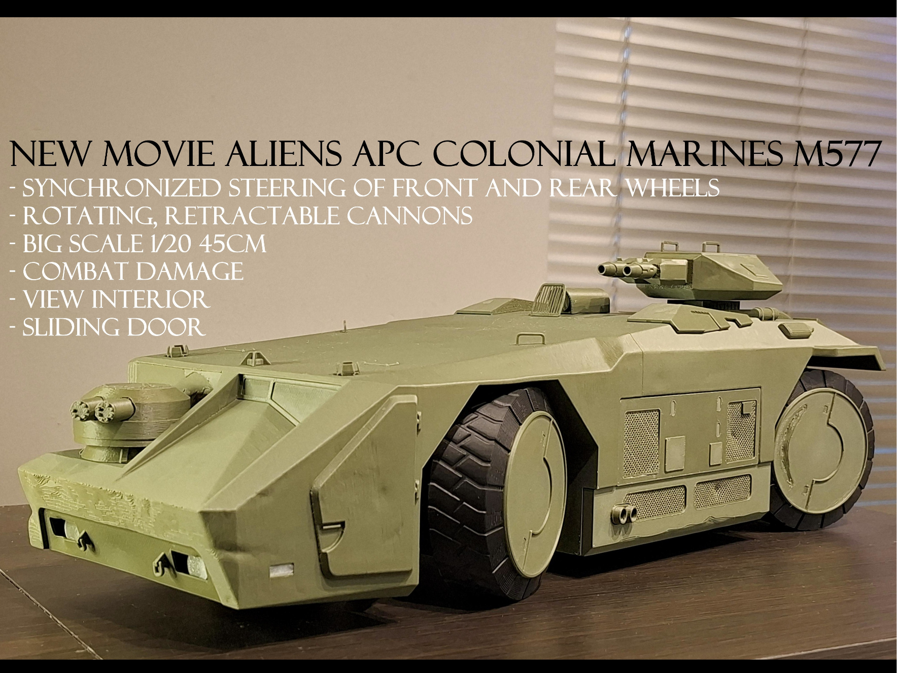 Miniatura 2 do modelo 3D Alien APC combat damage scale 1:20