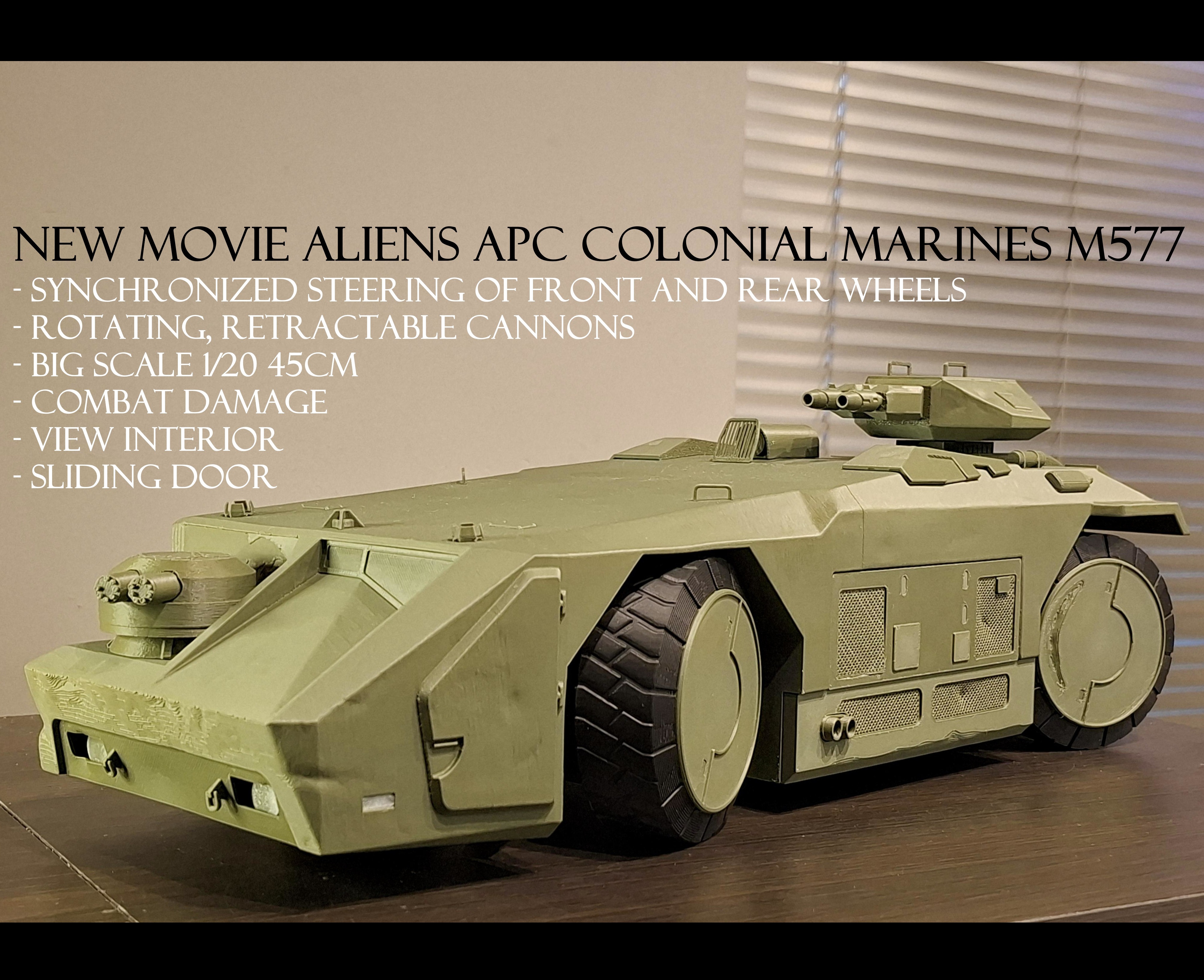 Miniatura 1 do modelo 3D Alien APC combat damage scale 1:20