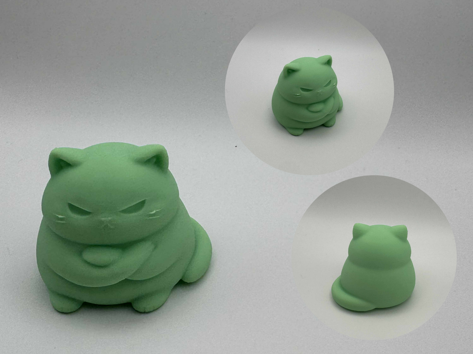 Grumpy Chonky Cat – sitting angry kitty figurine