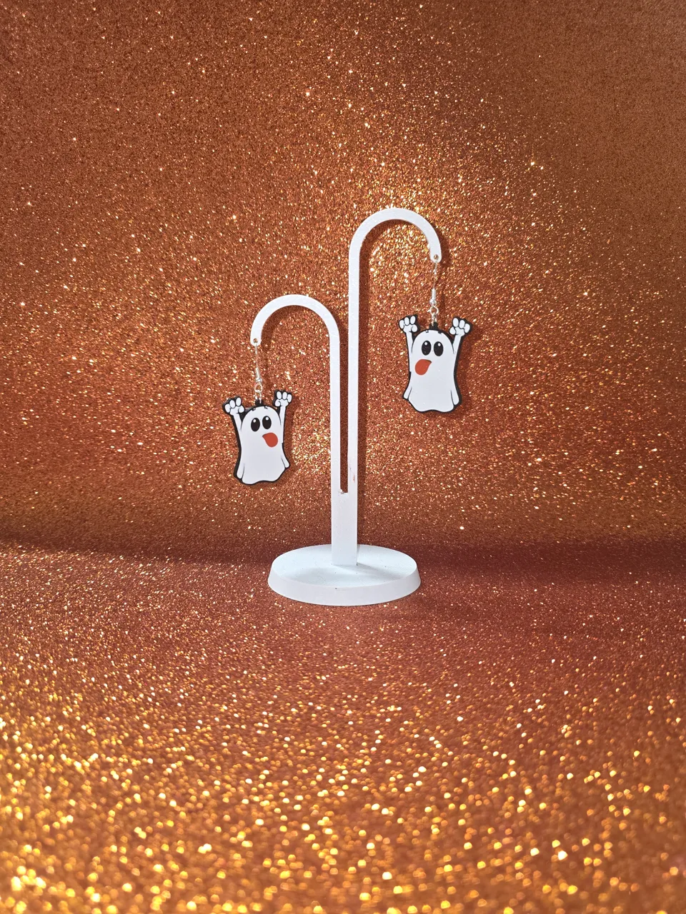 Crazy ghost earrings view 3
