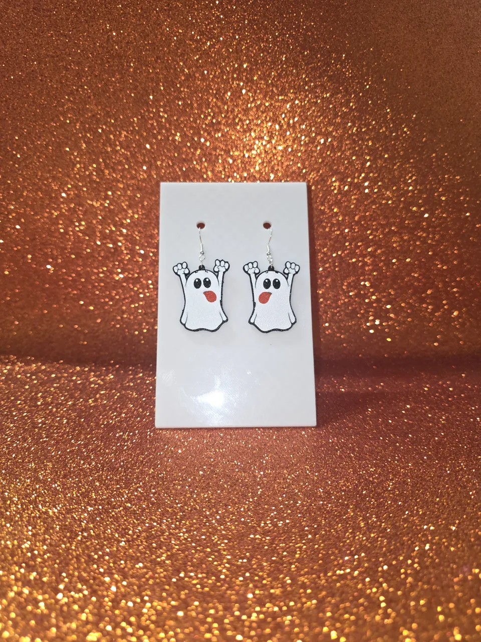 Crazy ghost earrings view 2