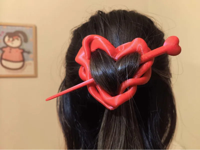 Heart knot hair accessory "None cross version"