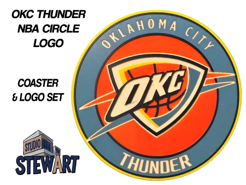 OKC Thunder NBA LOGO - COASTER/OFFICE SIGN