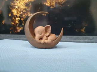schlafender Elefant auf dem Mond