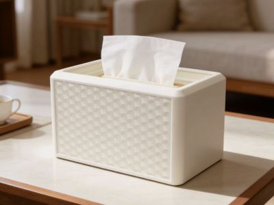 Sunken Tissue Box (3D Hexagonal Texture + Smooth Tissue Dispensing)
