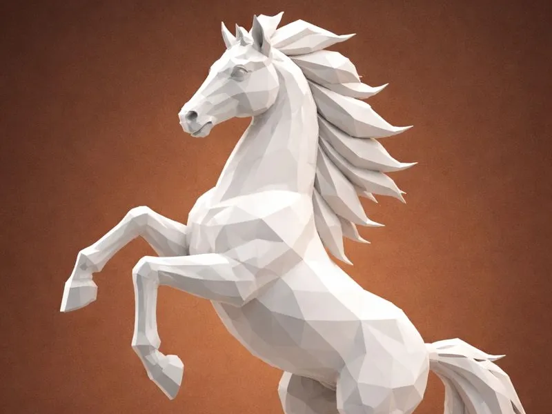 Low Poly Elegance Horse