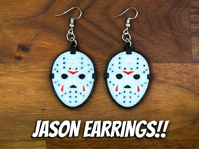 Multicolor Jason Mask Halloween Earrings