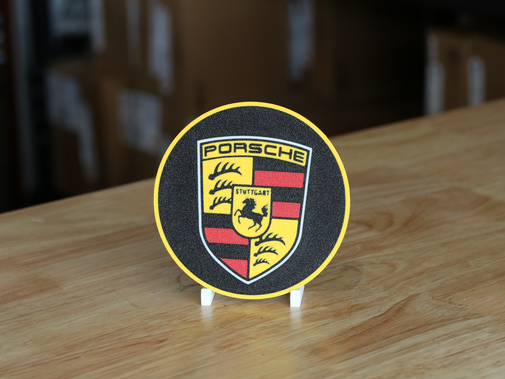 Porsche Modern Logo 100mm Round Car Drinks Coaster
