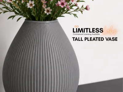 Tall Pleated Vase