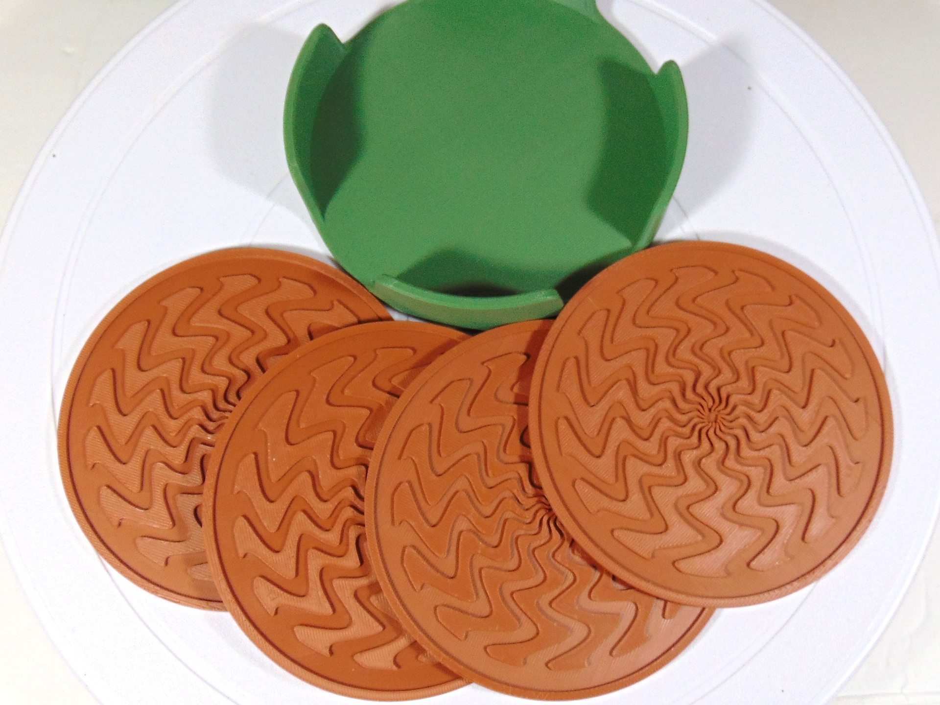 Modern Style Coaster Set Lightning Pattern 100mm