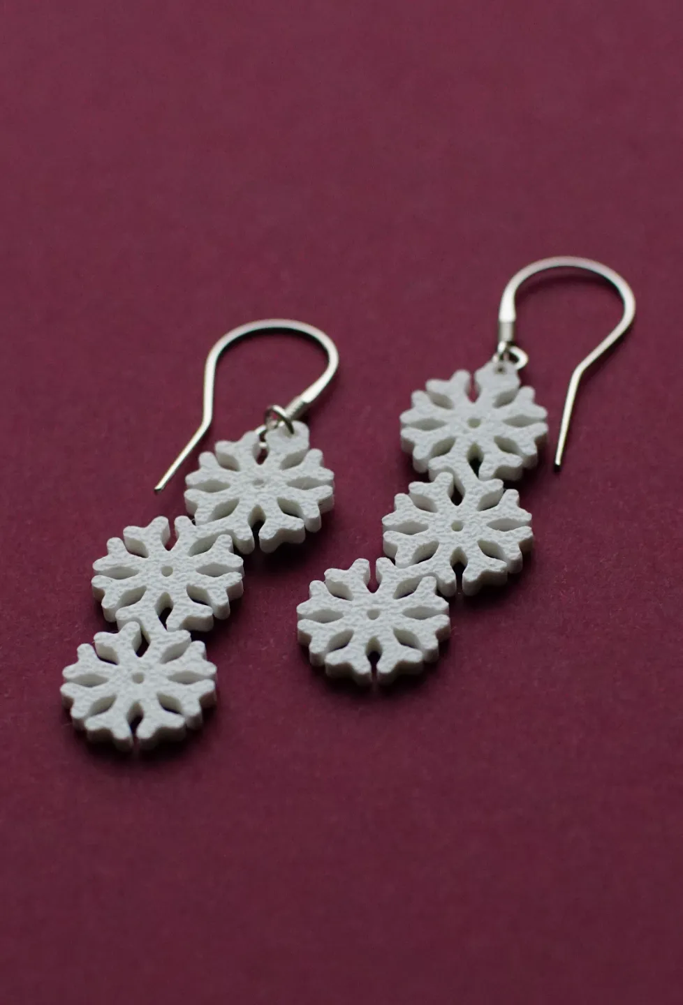 Snow earrings view 2