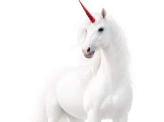 Unicorn with red horn